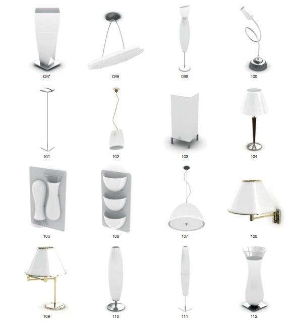 117个照明灯具C4D模型合集（台灯、射灯、水晶灯、落地灯）