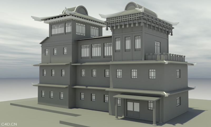 3层古建筑C4D模型 - C4D之家 - cinema4d_ 2014-06-16 下午11.10.07.jpg