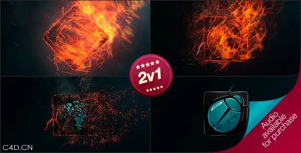 AE模板：震撼粒子燃烧LOGO演绎Videohive Burning Logo Reveal