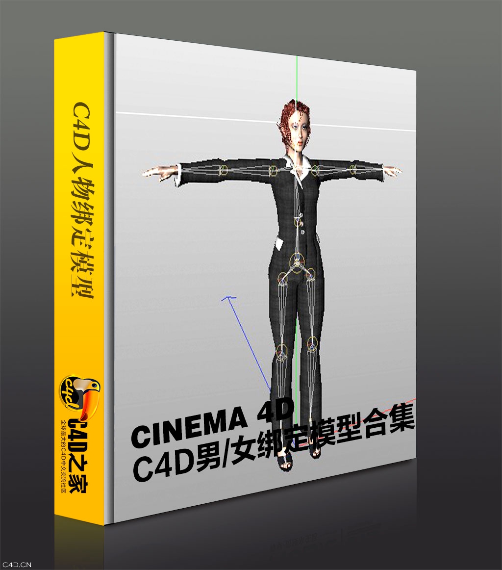 C4D男女人物绑定模型大合集（900MB）