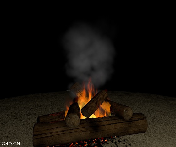 篝火 火堆 火苗 火焰C4D工程文件 Campfire