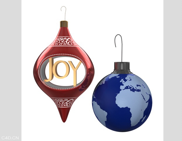 圣诞节饰品C4D模型 Customize the onion ornament ornaments