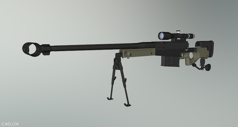 AS50狙击步枪3D模型 Accuracy International Arctic Semi-automatic 50