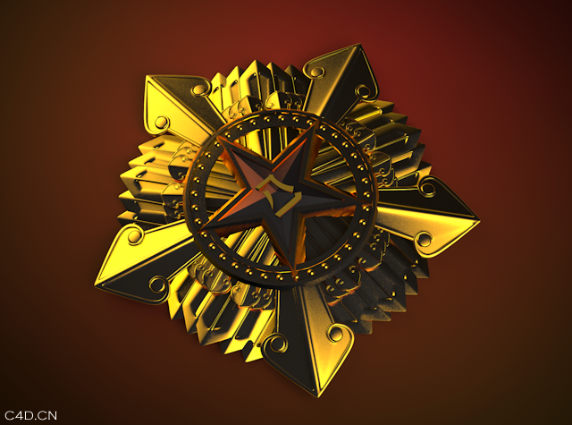 一等功奖章C4D模型 - C4D之家 - Snip20140628_2.png