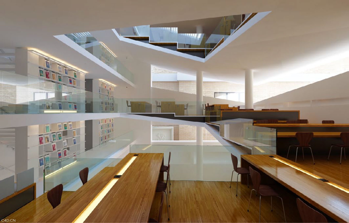 图书馆C4D模型 Library 3D model - C4D之家 - 未标题-1.jpg