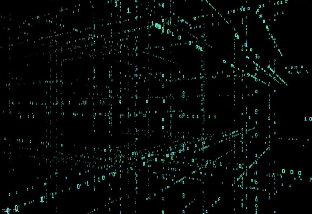 Cinema 4D 二进制数字科技三维网格空间X-Particles粒子教程