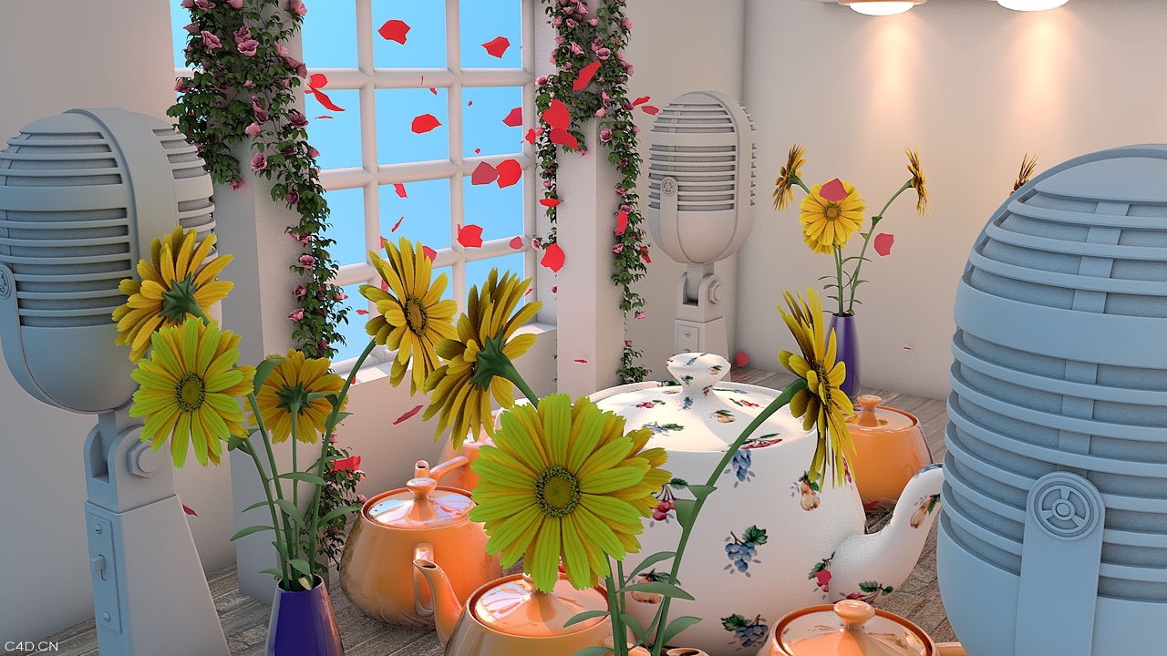 窗外花瓣飘来C4D动画工程文件 - C4D之家 - 1_0043.jpg