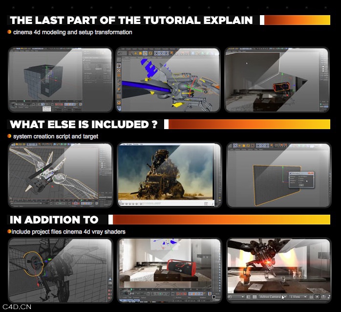 C4D变形金刚镭射教程 Cinema4dtutorial.net Transformers Laser Beak
