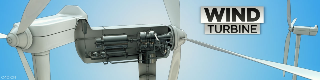 Cinema 4D绿色地球环保主题3D模型库预设文件 The Pixel Lab – 3D Green Pack - C4D之家 - Wind-Turbine.jpg