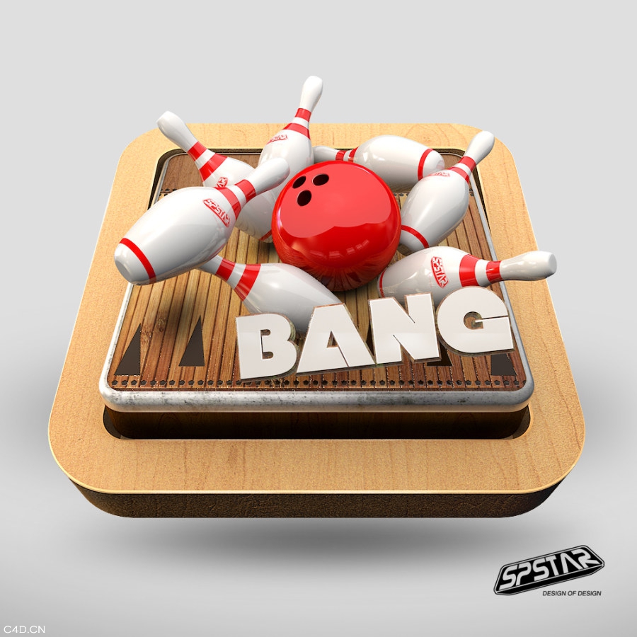 C4D+PS保龄球激进