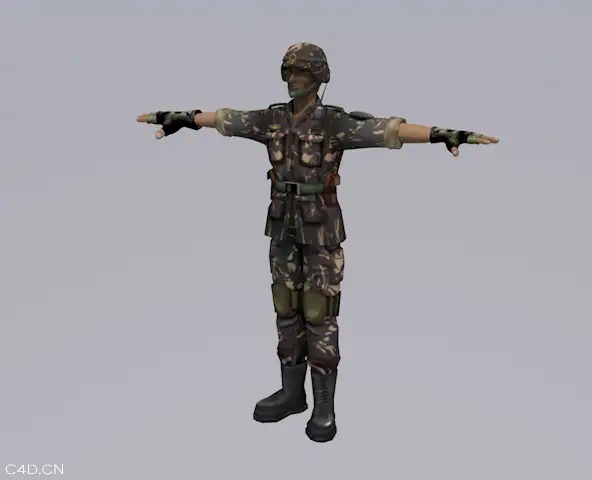 迷彩军人C4D模型 作训服战士3D模型 - C4D之家 - cinema4d_ 2014-07-22 下午7.43.42.jpg