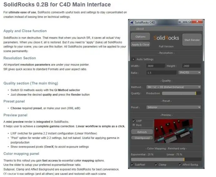 【C4D vray渲染加速神器】SolidRocks for Cinema 4D