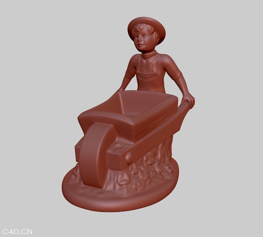 戴帽子的推车小孩雕塑C4D模型 - C4D之家 - cinema4d_ 2014-07-27 下午11.28.19.jpg