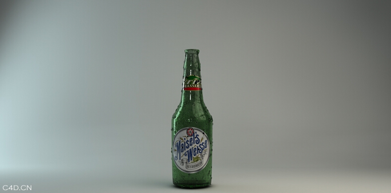 youtube下载的一个C4D酒瓶渲染的教程 - C4D之家 - 根据教程自己做的效果~模型不是很好~