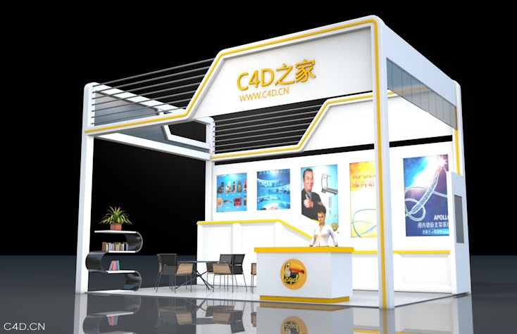 企业展会展位C4D模型