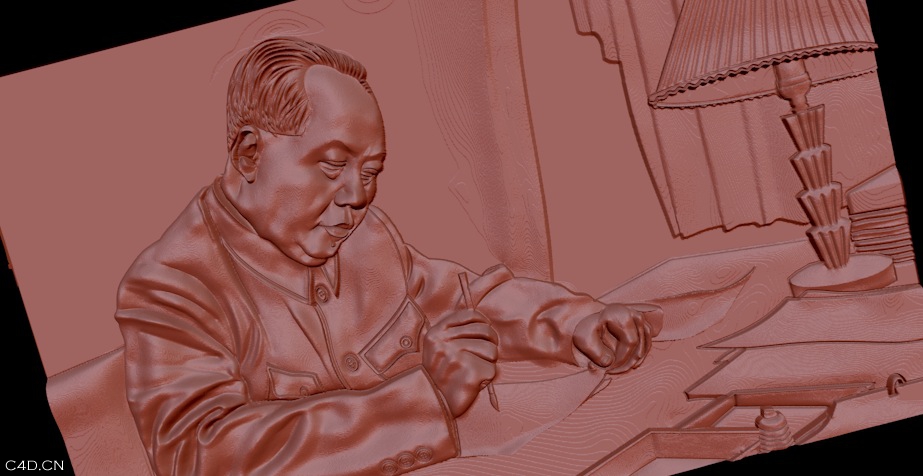 C4D使用置换做立体浮雕模型