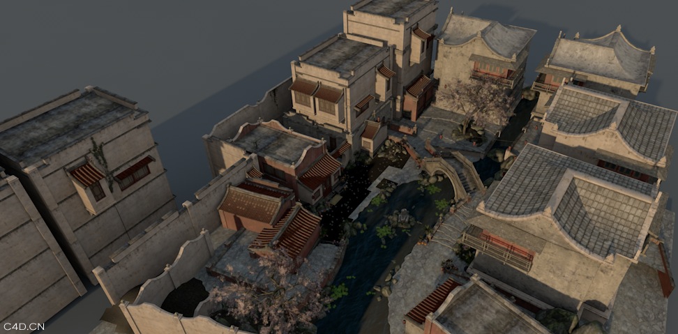 中式古建住宅庭院C4D模型（C4D格式,含贴图材质） - C4D之家 - cinema4d_ 2014-08-01 下午6.58.56.jpg