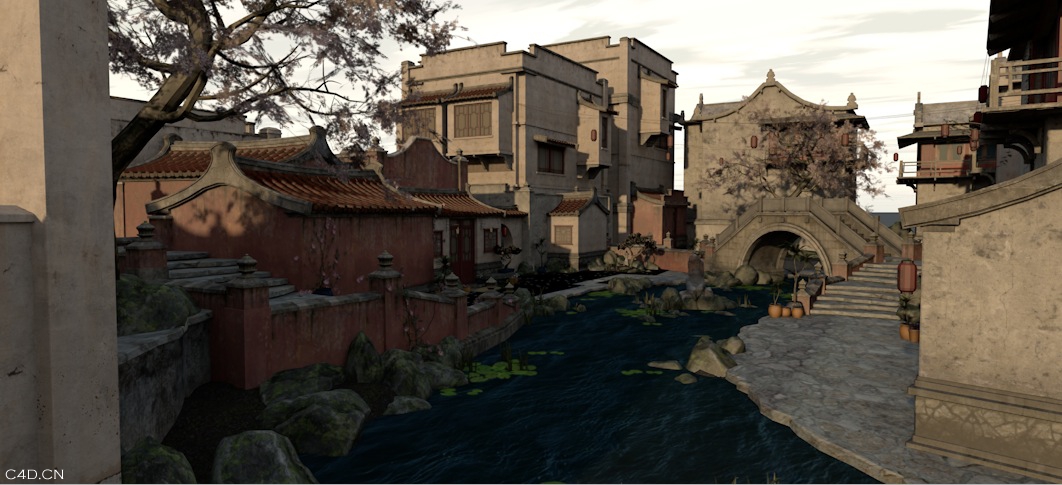 中式古建住宅庭院C4D模型（C4D格式,含贴图材质） - C4D之家 - cinema4d_ 2014-08-01 下午7.13.33.jpg