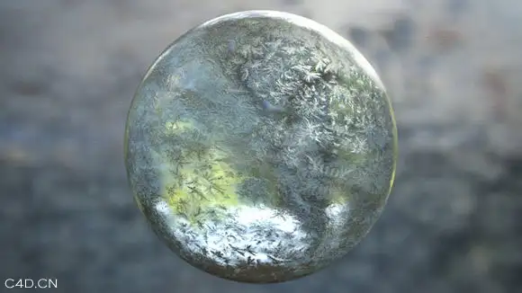 C4D制作漂亮冰花材质的水晶球教程（含工程文件）