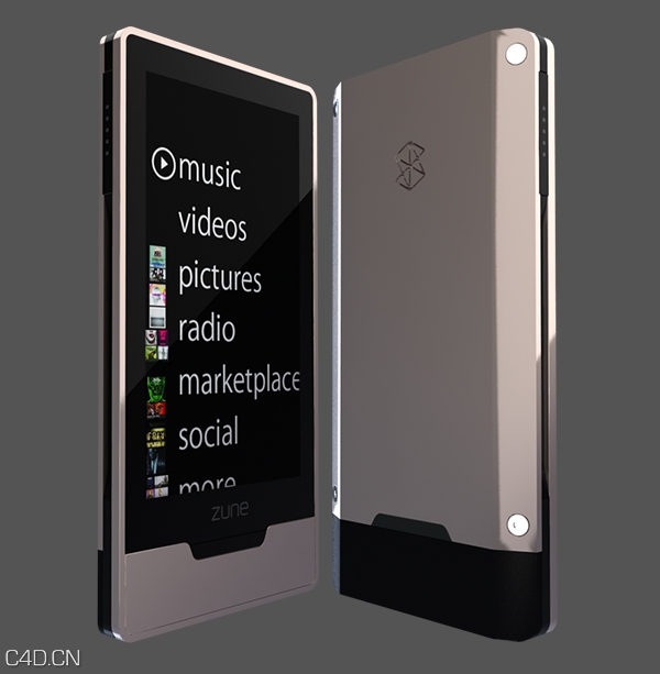 使用Cinema.4D制作精致Zune数码播放器教程