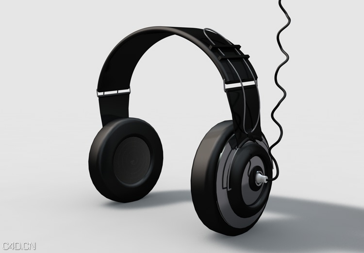 黑色耳机、耳麦C4D模型 - C4D之家 - cinema4d_ 2014-08-07 下午9.58.45.jpg