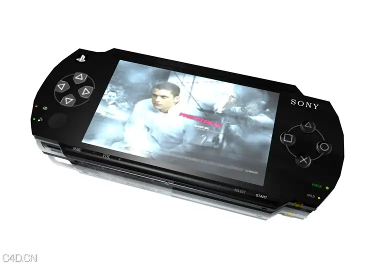 SONY PSP掌上游戏机C4D模型