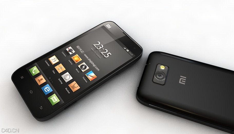 小米手机建模渲染C4D实例教程(含工程文件) - C4D之家 - cinema4d_ 2014-08-08 上午1.49.35.jpg