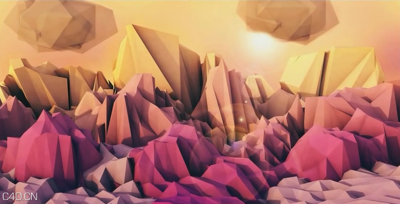 C4D-创建抽象低多边形风景场景教程 - C4D之家 - 164913kuchfddk8uz13fyf.png
