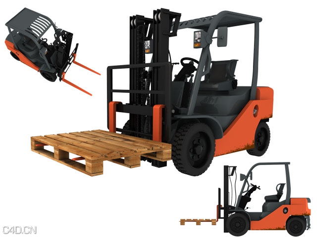 叉车C4D模型 Forklift_truck