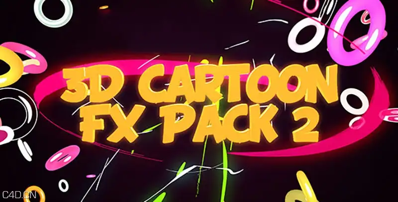 c4d模板三维卡通元素特效包 Videohive 3D Cartoon FX Pack 2 Cinema 4D工程 - C4D之家 - 3D-Cartoon-FX-Pack-2.jpg