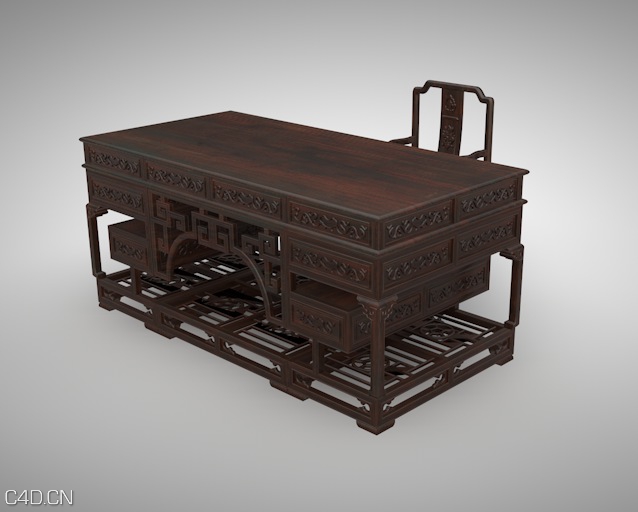 中式家具：雕花桌椅C4D模型 - C4D之家 - cinema4d_ 2014-08-18 下午9.27.05.jpg