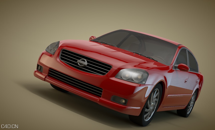 日产蓝鸟北美款汽车C4D模型 Nissan Altima