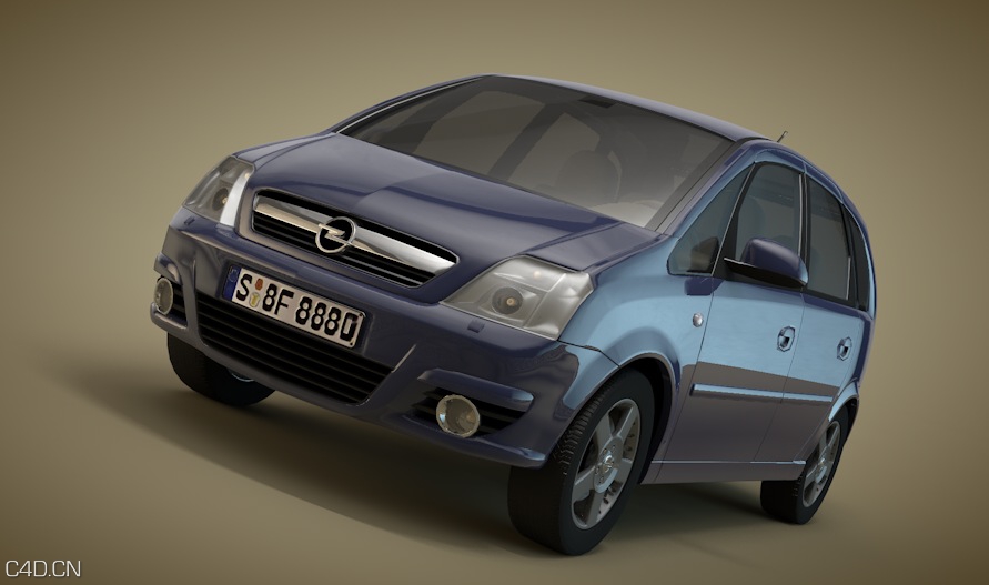 欧宝Meriva汽车C4D模型 Opel Meriva