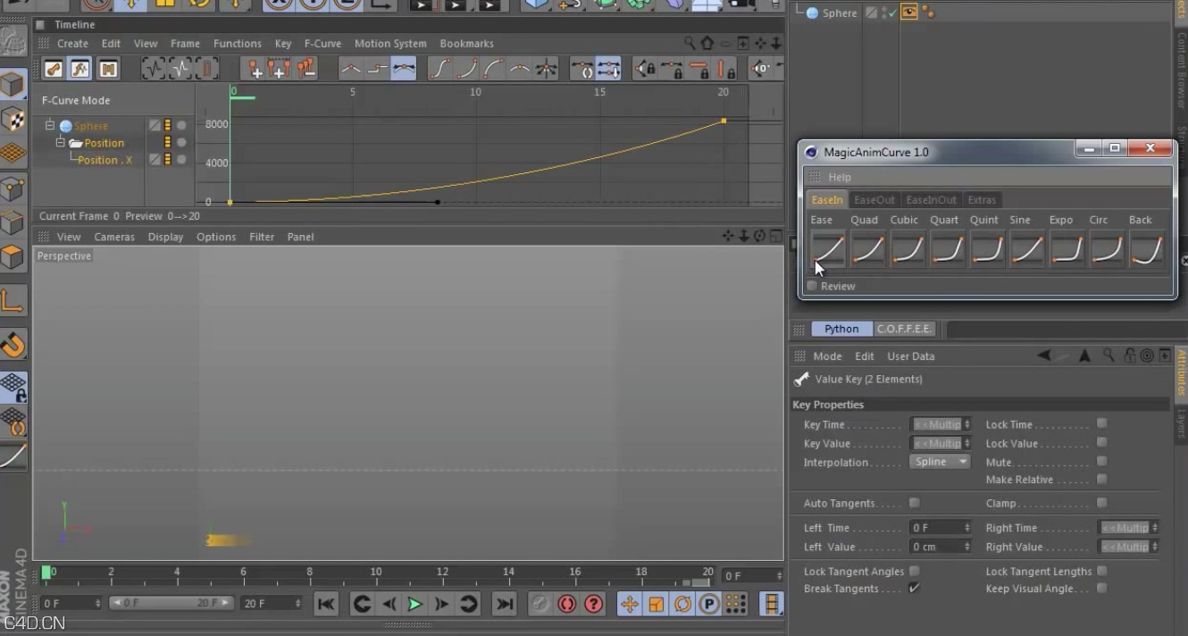 C4D动画曲线插件Nitro4d Magic AnimCurve