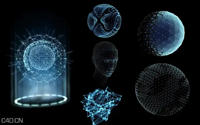 C4D城市高楼全息投影教程 Cinema4dtutorial.net – Hologram city