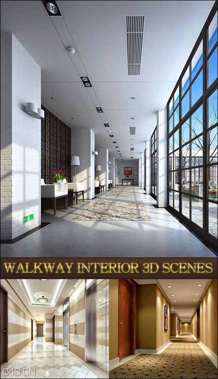酒店3D模型合集（客房、酒店）Walkway 3d scenes
