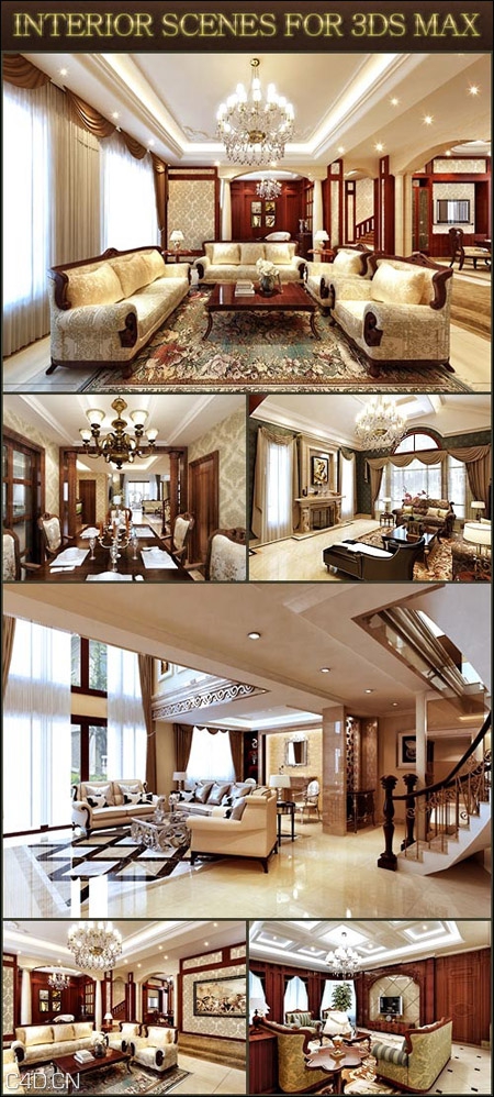 欧式室内3D模型 Interior scenes for 3dsMax & VRay - C4D之家 - 6867484858d7883b1f81ceb1aee29b00.jpg