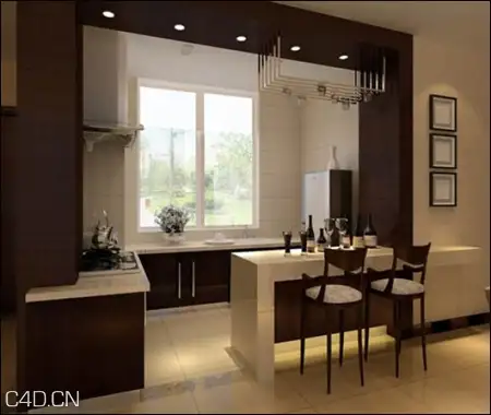 室内模型-现代厨房3D模型 Modern Kitchen