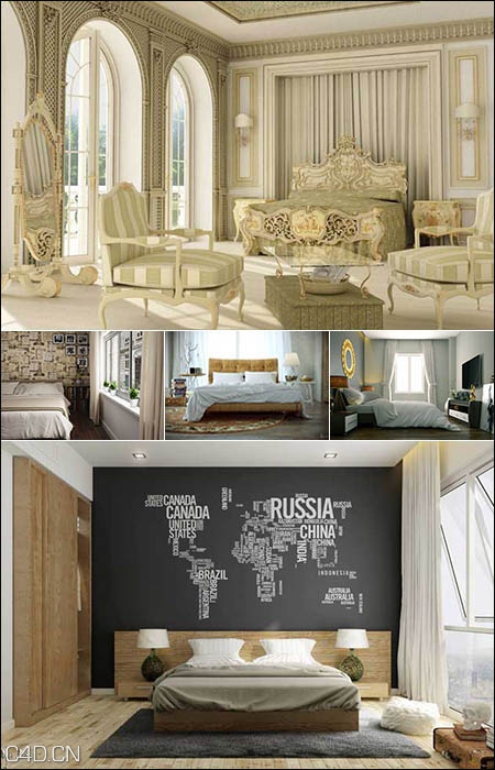 卧室3D室内场景合集 Bedroom 3D Interior Scene Collection - C4D之家 - 762054a0826149f6de9a7037f8eda505.jpg
