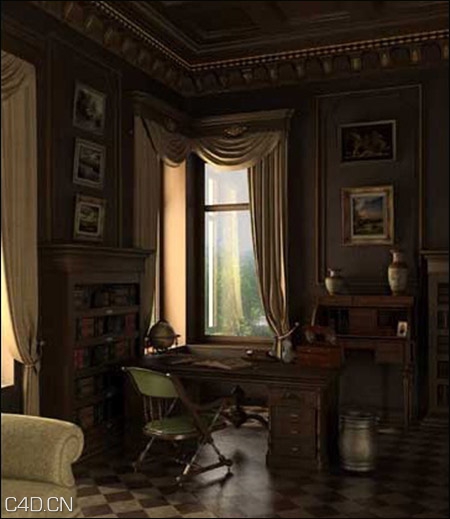 欧式书房3D模型 Office & Study – Interior Scene - C4D之家 - 3c85adfb1a665ecd246df8dab23fb56f.jpg