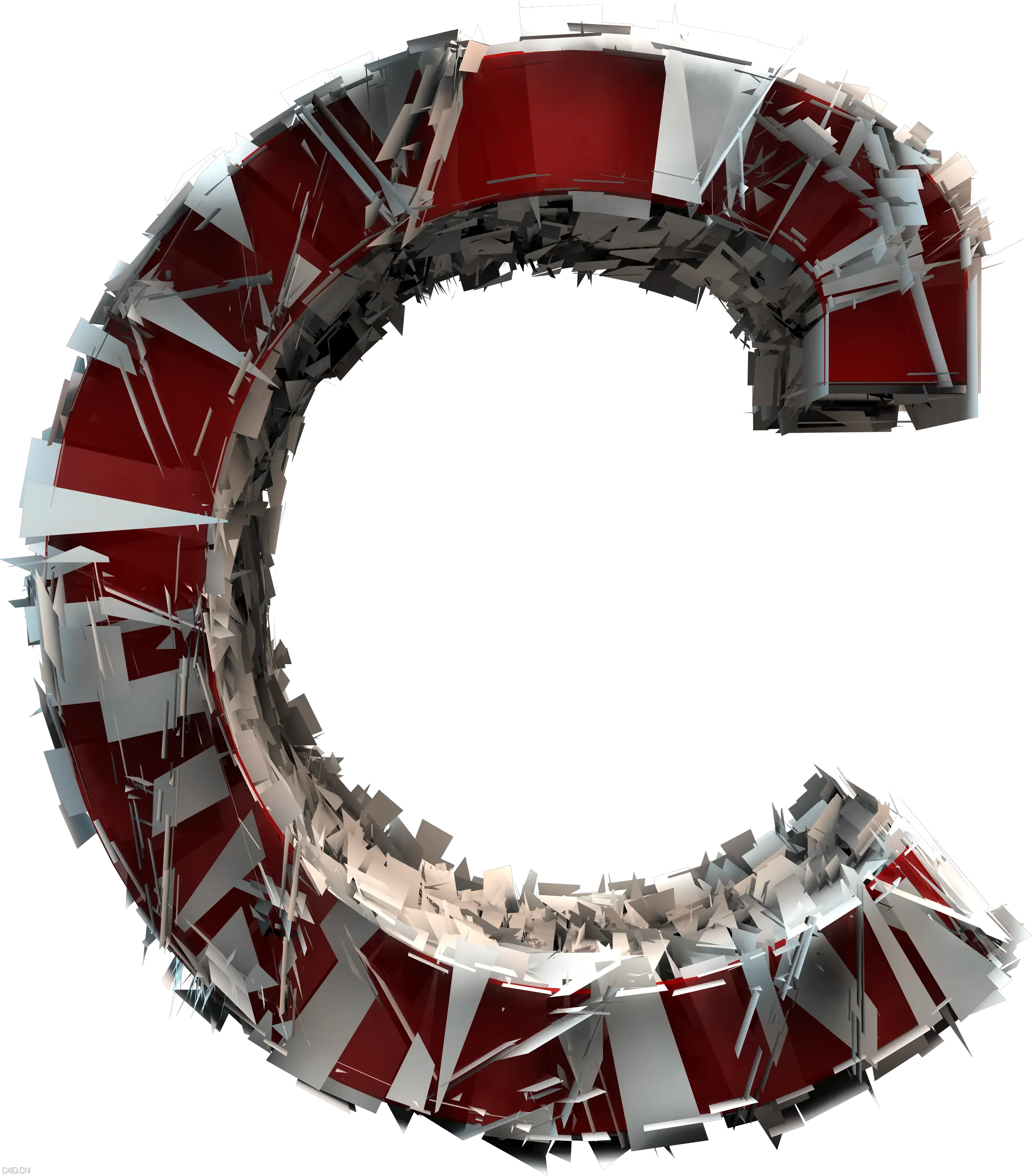 金属机械26个字母~png图~像素2564*2854 - C4D之家 - C.png
