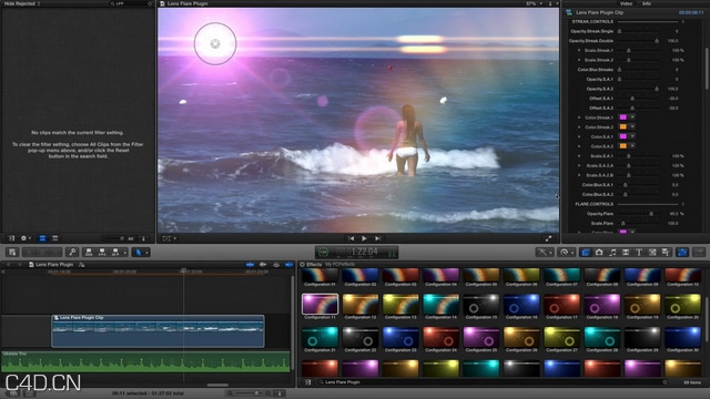 FCP镜头耀斑素材 FCPEffects – Anamorphic Lens Flare