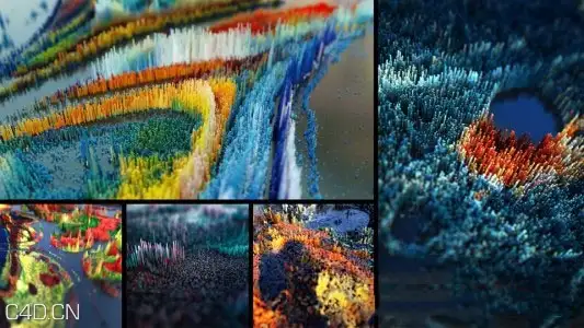 C4D制作抽象针式效果 Making Colorful Abstract with X-particles
