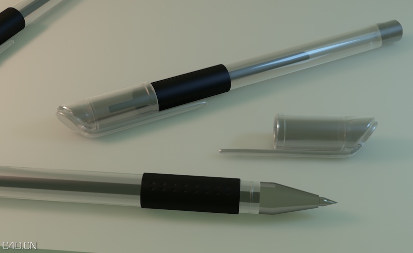中性圆珠笔C4D模型 pen 3d model