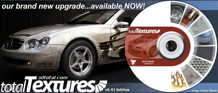 汽车贴图材质 3D Total: Textures V8:R2 – Vehicles - C4D之家 - mainv8.jpg