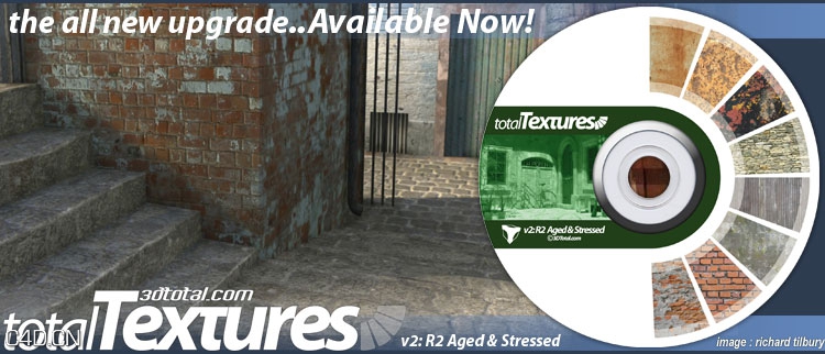 建筑材质——砖墙纹理 3D Total: Textures V2:R2 – Aged & Stressed - C4D之家 - main_3750x334.jpg