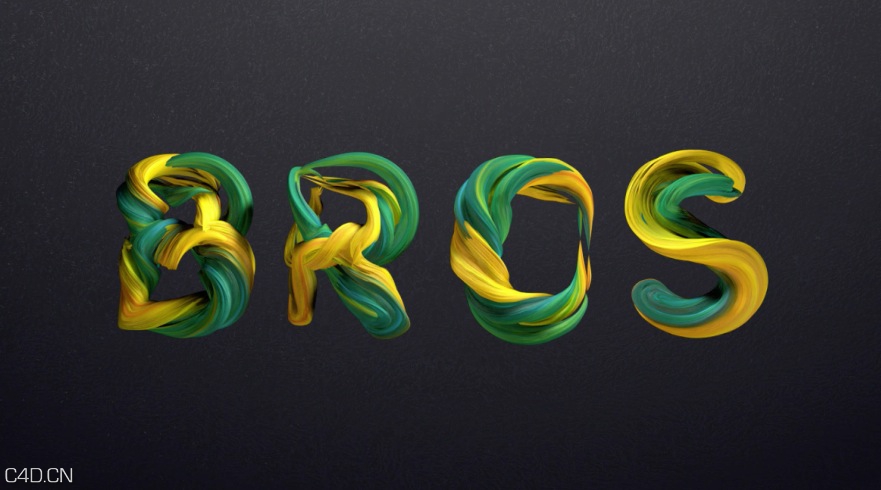 Cinema 4D制作抽象字母笔刷动画环绕效果教程 “Brush in the Air” 案例 - C4D之家 - cinema4d_ 2014-09-02 23.59.53.jpg