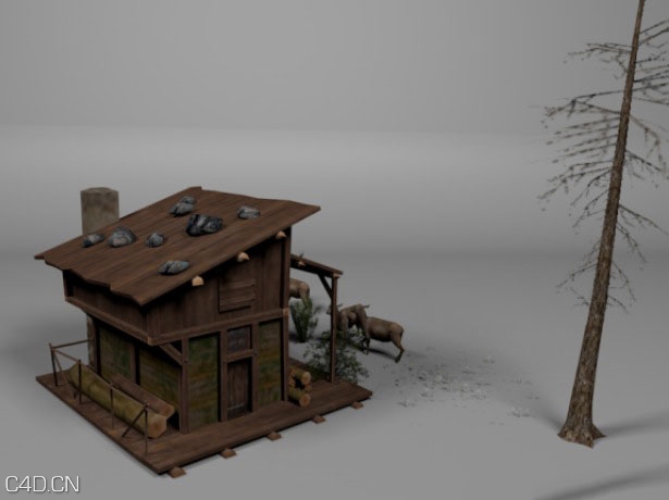 森林小木屋C4D模型 Medieval woodcutrer hut 3d model - C4D之家 - cinema4d_-2014-09-03-1.20.07.jpg