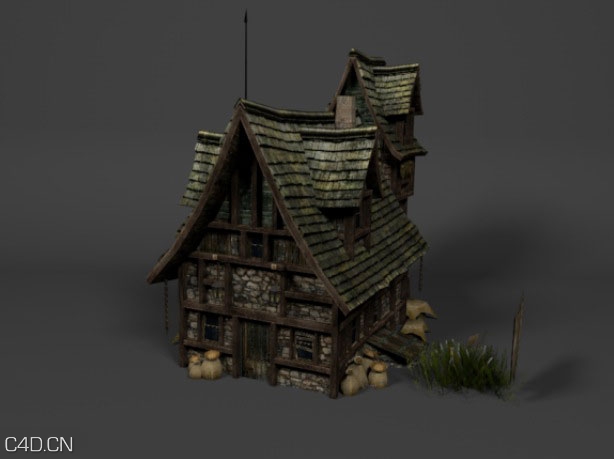 小木屋C4D模型 Medieval House 3d model - C4D之家 - cinema4d_-2014-09-03-1.27.30.jpg