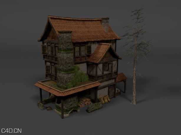 客栈商店古建房屋C4D模型 Medieval Store 3d model - C4D之家 - cinema4d_-2014-09-03-1.56.05.jpg